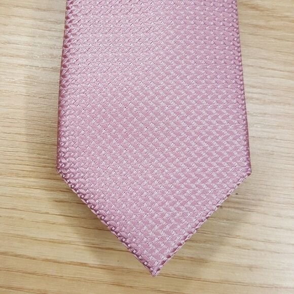 ALFANI Mens Neck Tie Rose Pink Textured Geo Print Classic Pointed - Picture 1 of 6